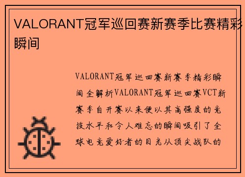 VALORANT冠军巡回赛新赛季比赛精彩瞬间